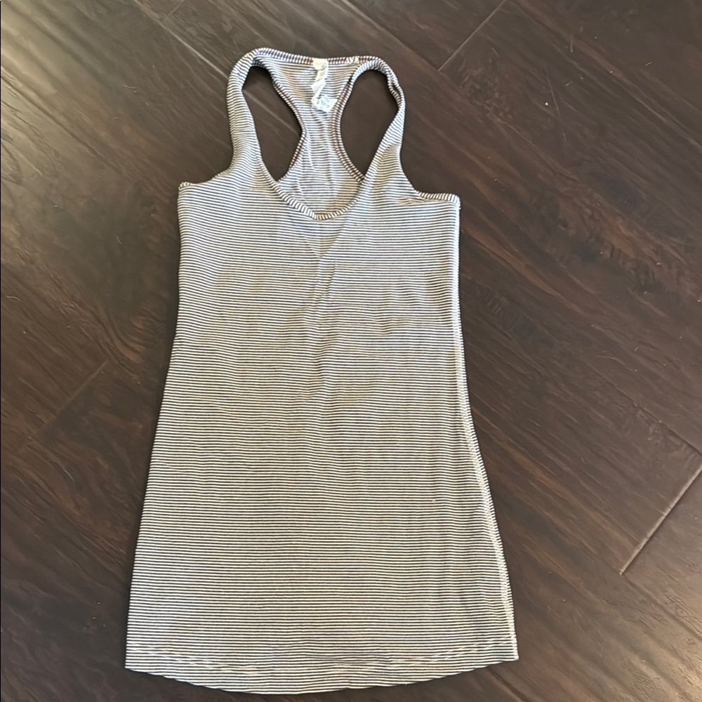 Lululemon Athletica Gray Striped Tank Top